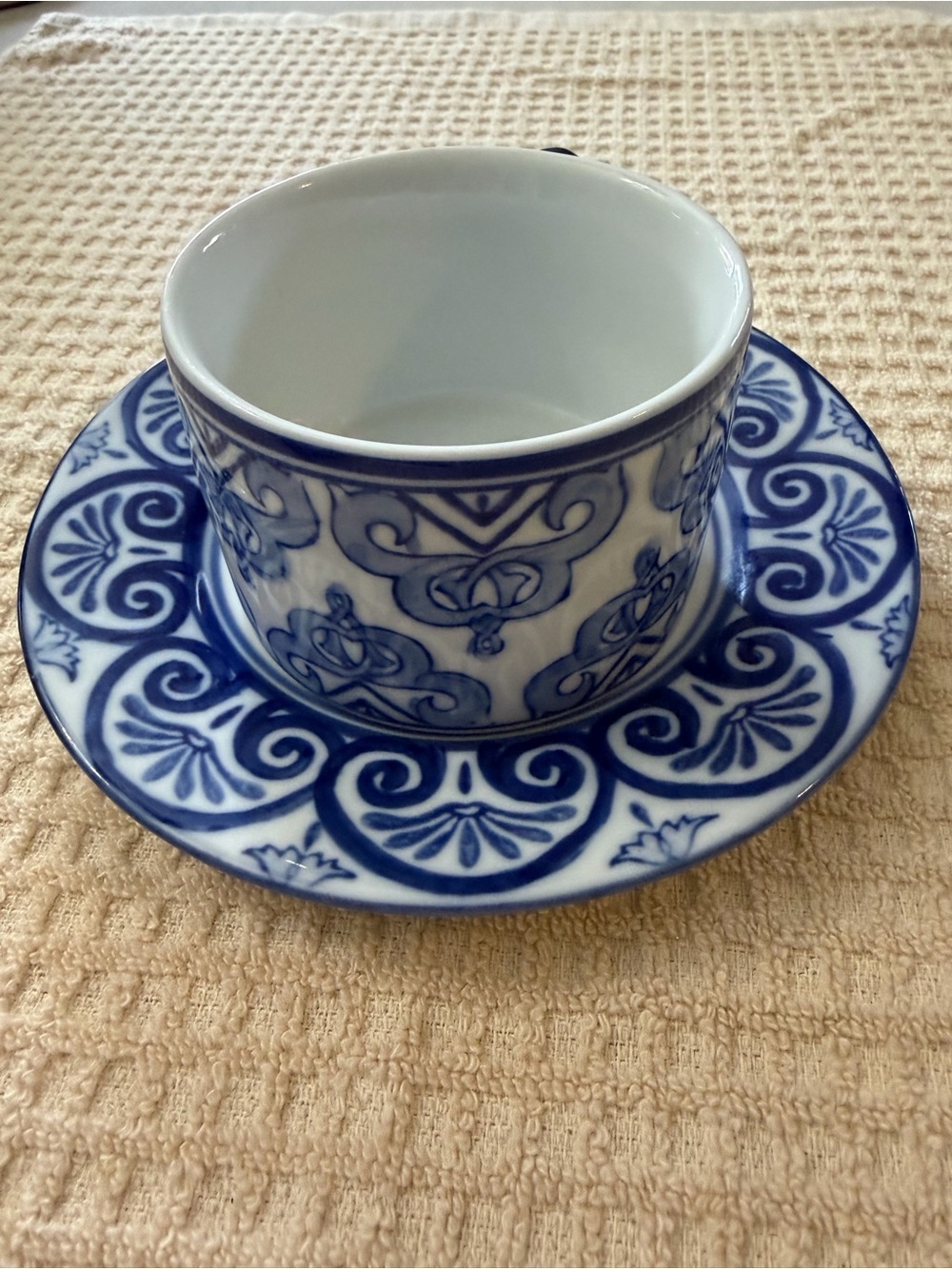 Bombay Blue and White Decorative Cup and Saucer